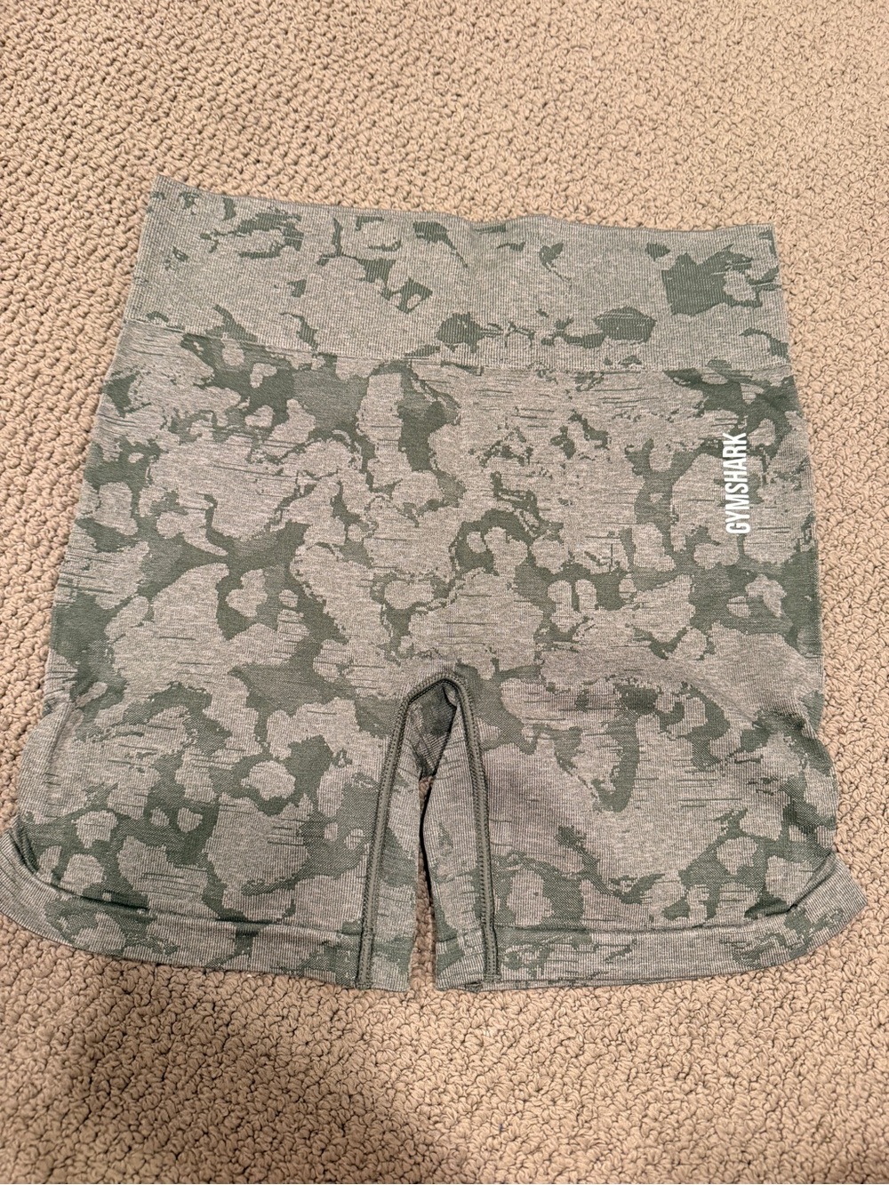 Gymshark Olive Green Camo Seamless Shorts